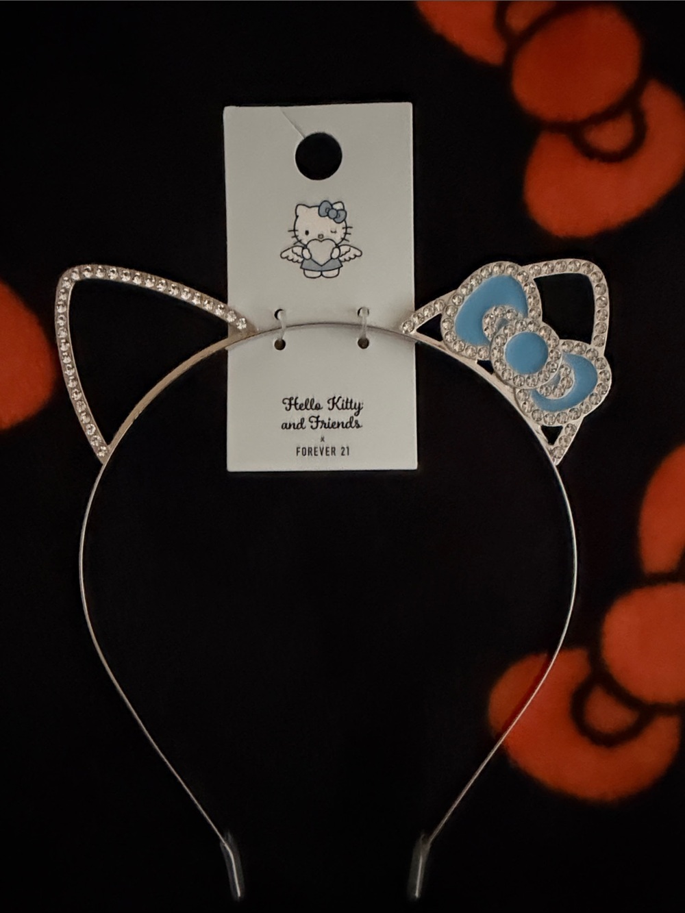 Forever 21 Hello Kitty Silver Headband with Blue Bow